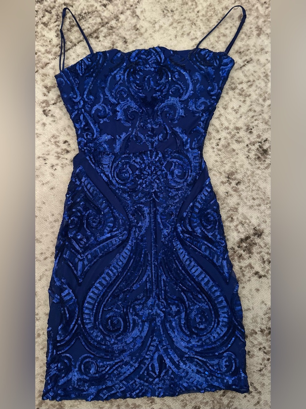 Royal Blue Sequin Bodycon Dress